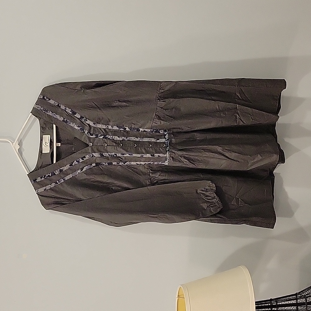 Gorgeous Dark Grey Tunic Blouse, Size 12
